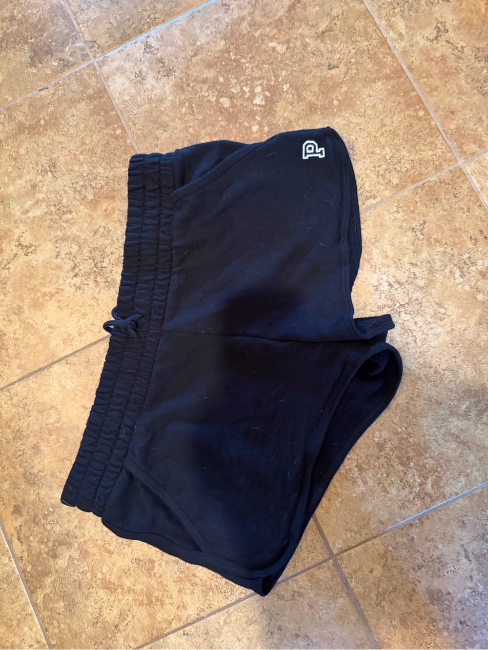 PINK Victoria's Secret Black Lounge Shorts with P Logo